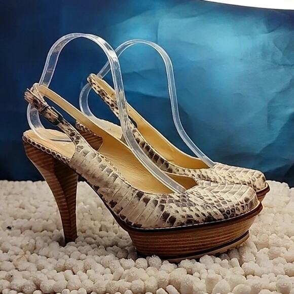 DONALD J PLINER STYLE# LISA SNAKE SKIN PLATFORM SLINGBACK WOMAN'S SIZE 10.☆SEXY☆ - Picture 1 of 16